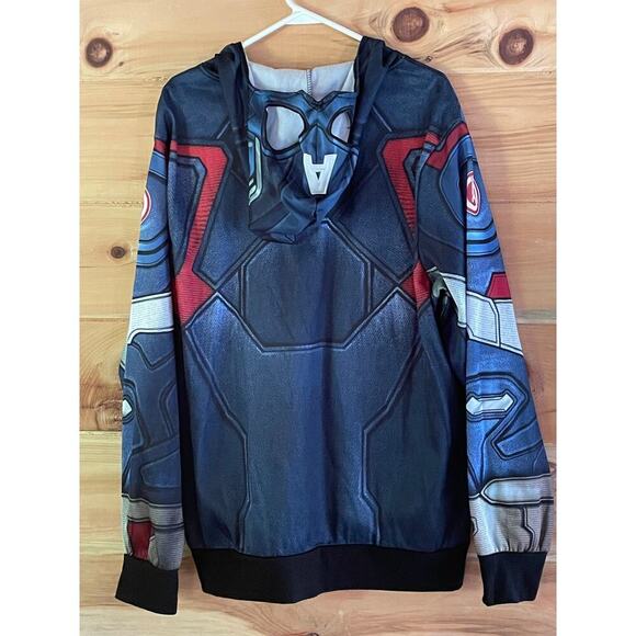 Disney Avengers Captain America Full Face Hoodie Jacket. MENS Size XL. Full zip - Picture 3 of 4